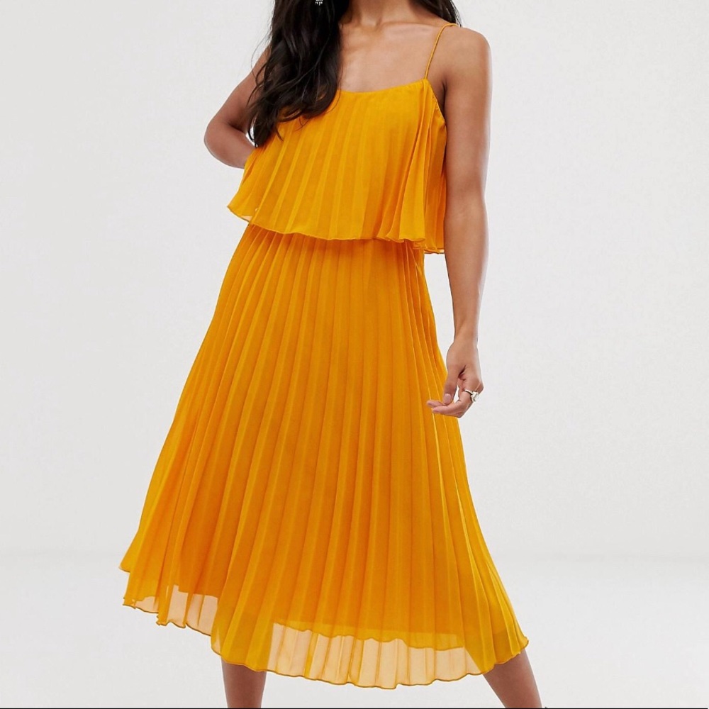 Pleated Midi Dress